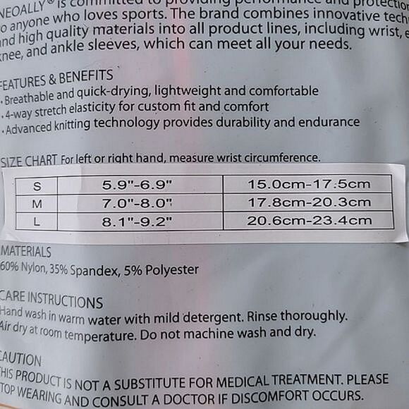 NWT NeoAlly® Wrist & Forearm Compression Sleeves Pair size S - Picture 5 of 14